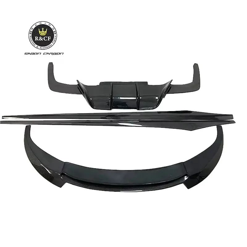

For BMW F06 F12 F13 M6 Bodykit V Style Carbon Fiber Front Bumper Lip Diffuser Side Skirts