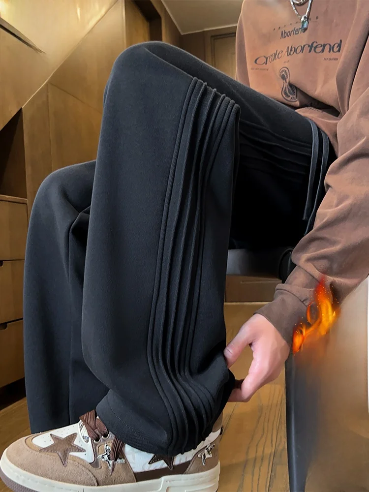 

Мужские повседневные спортивные брюки Paul Frank с флисовой подкладкой, свободного прямого кроя, удобные хлопковые штаны для осени и зимы