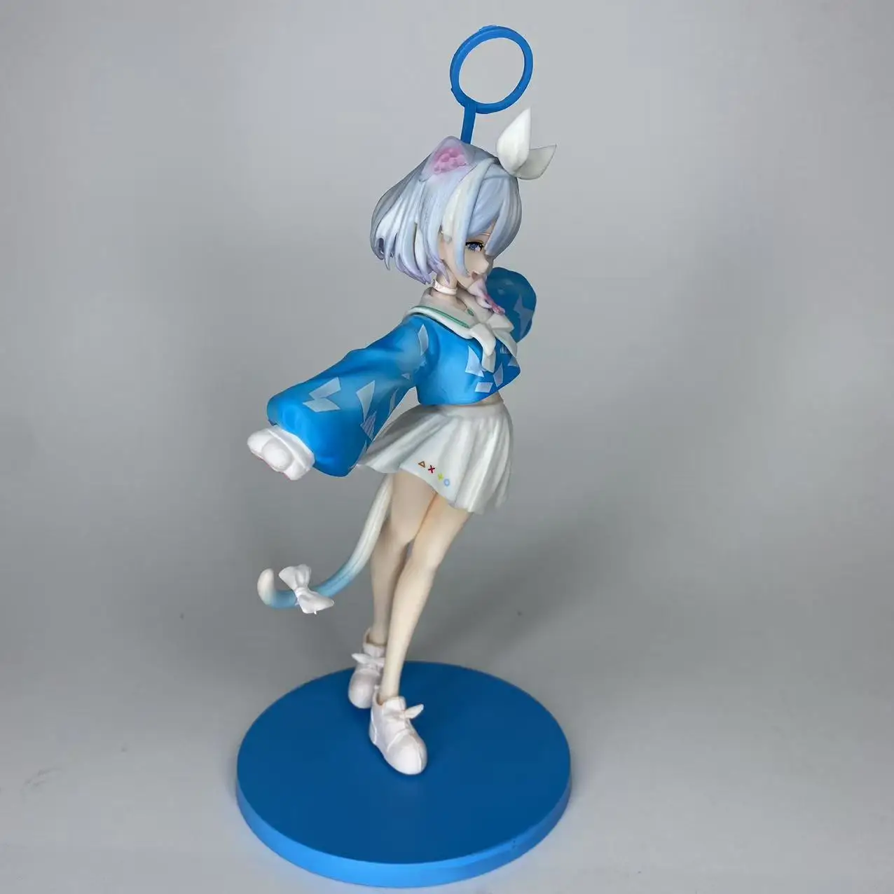 الملفات الزرقاء الأزرق ماجي القط أرونا اليدوية أنيمي نموذج الهيكل الحلي لطيف الكرتون الديكور