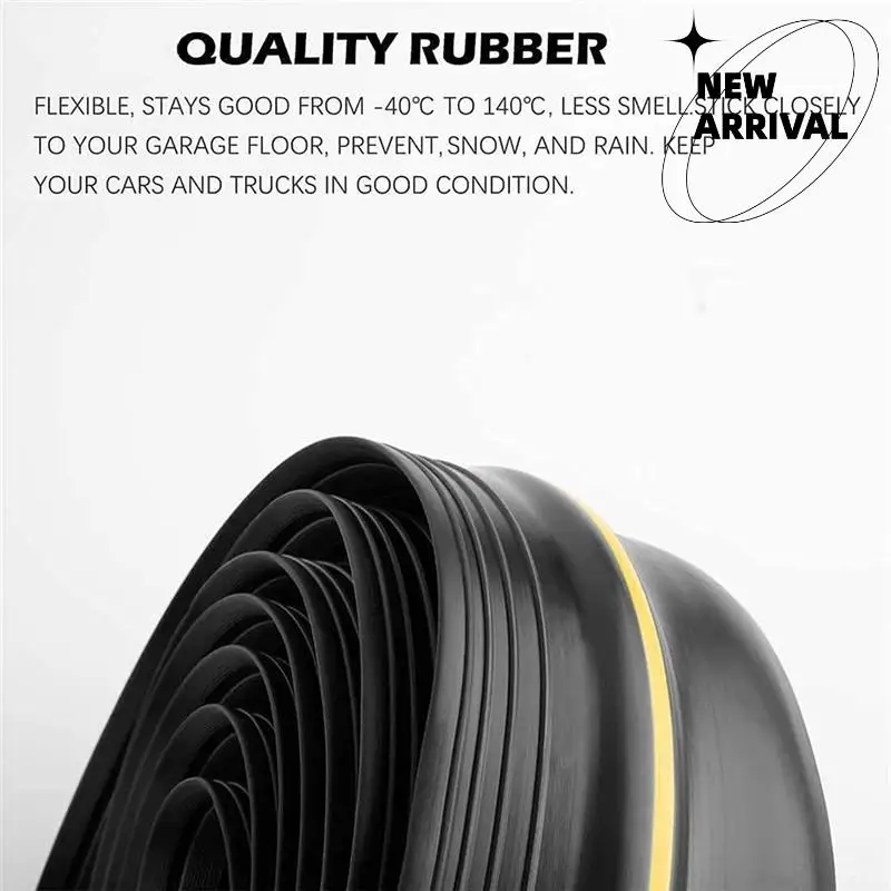 Y50A-Universal Garage Door Bottom Threshold Seal Strip Weatherproof Rubber (10Ft, Black)