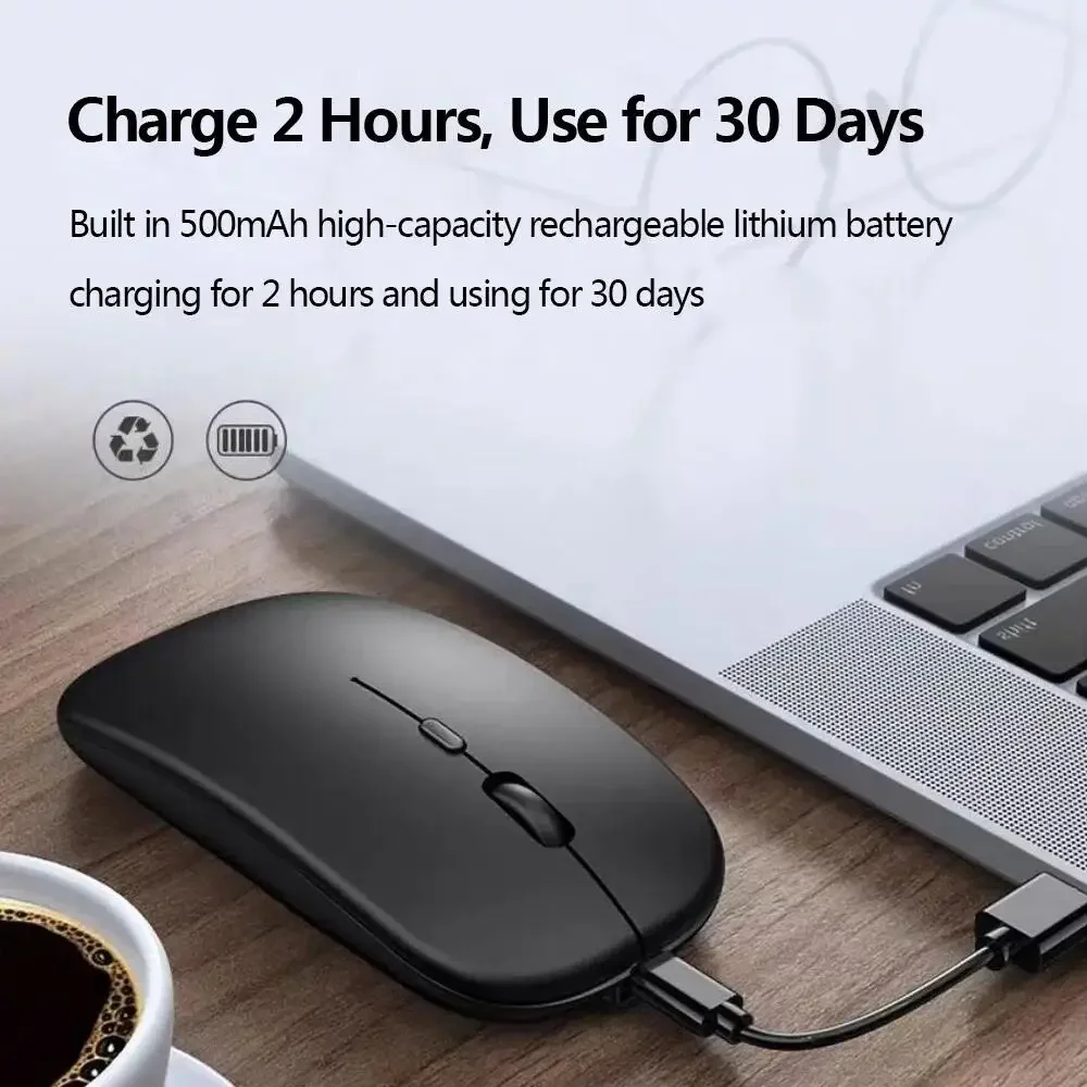 New Bluetooth Wireless Mouse USB Optical Rechargeable Mouse for Computer Laptop PC Macbook Gaming Mouse Gamer 2.4GHz 1600DPI image 3