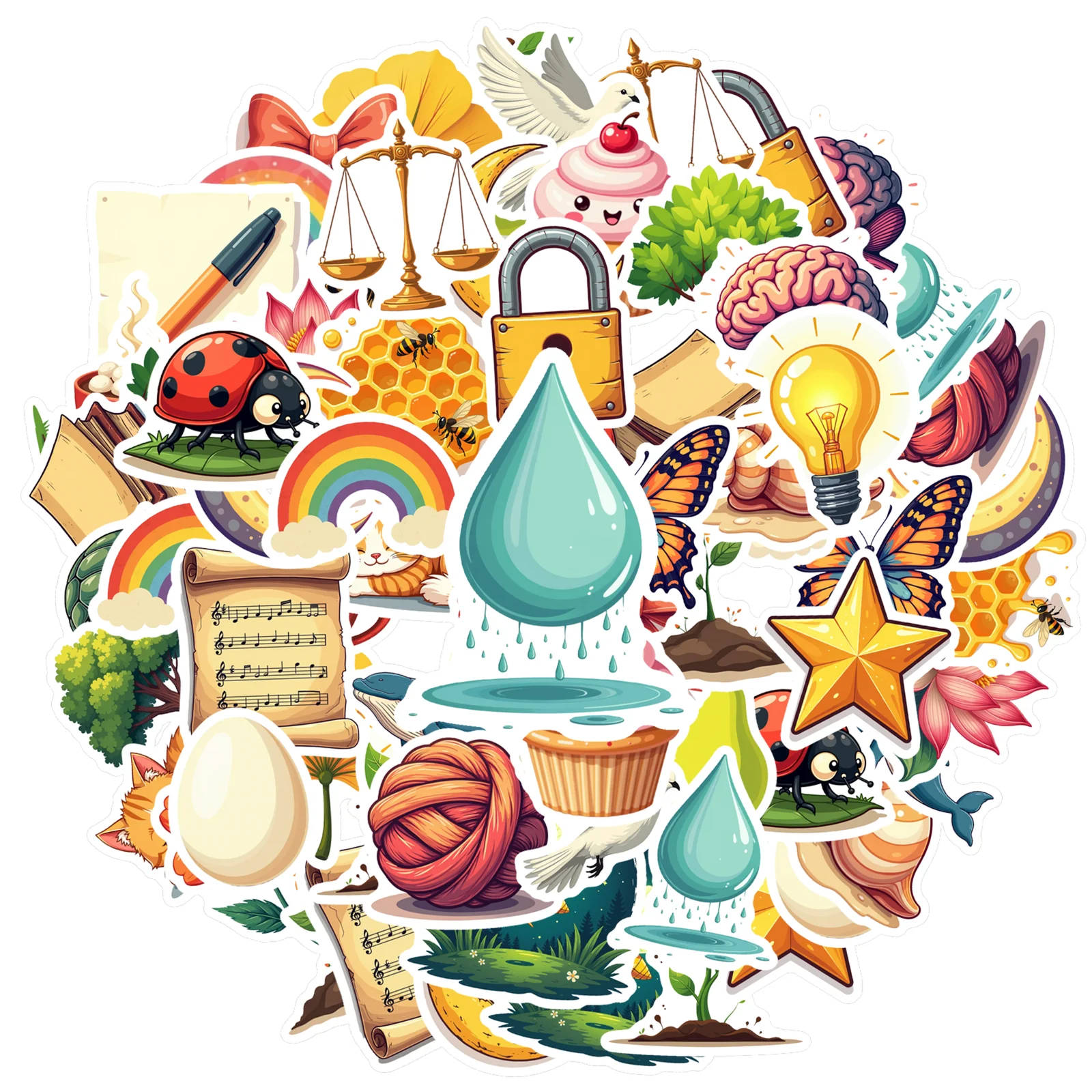 

35-100 шт. причудливые наклейки с животными, милые предметы, наклейки «сделай сам», канцелярские наклейки для телефона «сделай сам», гитары, ноутбука, тетради «сделай сам»