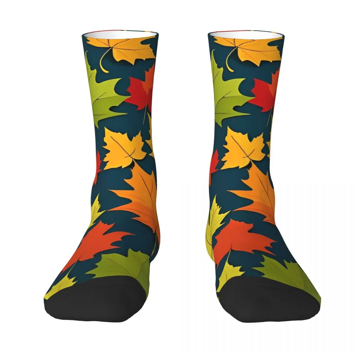 Maple Leaves Socks Sugar Maple Leaves Harajuku Stockings Couple Breathable Outdoor Sports Socks Autumn Graphic Anti Sweat Socks