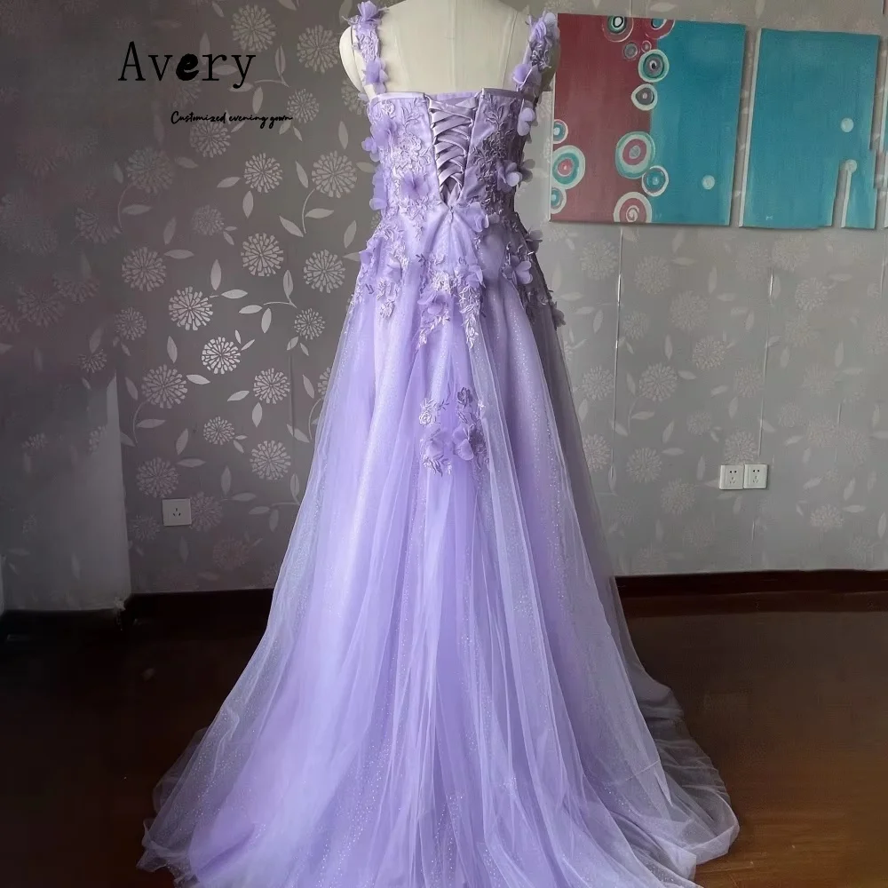 Avery personalizado flor púrpura una línea fuera del hombro vestido de fiesta lujoso vestidos de ocasión a medida vestidos formales y de noche elegantes