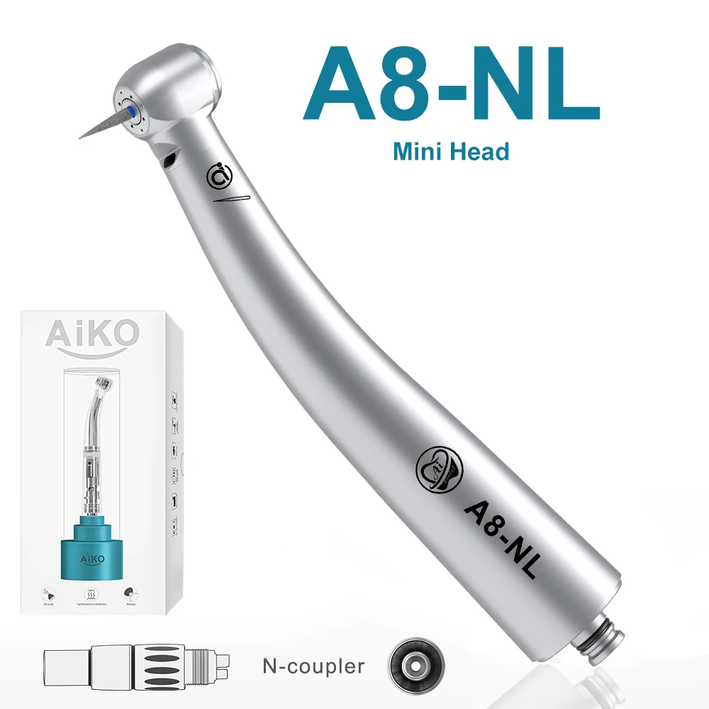Ai dental neue aiko serie optik hoch geschwindigkeit luft turbine handstück keramik rotor lager edelstahl mit k/n/m4/b2 stecker 5