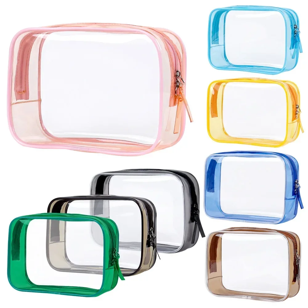 

PVC Transparent Cosmetic Bag Men Women Zipper Clear Makeup Bags Beauty Case Travel Organizer Storage Bath Toiletry Wash Bag