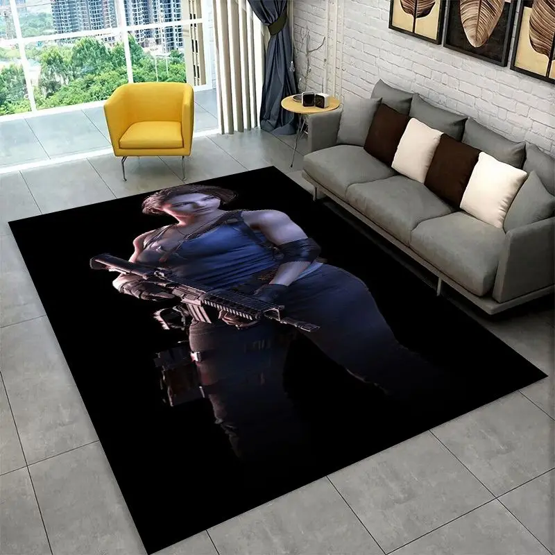3D R-Resident Evil Leon Game Cartoon Carpet Rug for Bedroom Living Room Sofa Playroom Doormat Home Decor,Kid Area Rug Non-slip