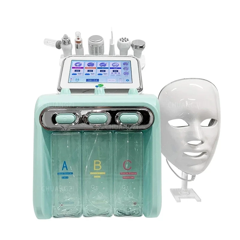 Machine Hydrotherapie Gezichtsbehandeling 7 in 1, Huidreiniging, water- en zuurstofinjectie. Professionele medische meubels gezichtsverzorgingsmachine