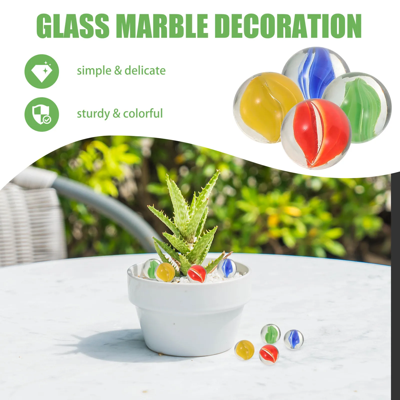 

200Pcs Outdoor Garden Marbles Colored Glass Butterfly Feeder Decor Unique Landscape Ornament Weather Resistant Decorative Balls