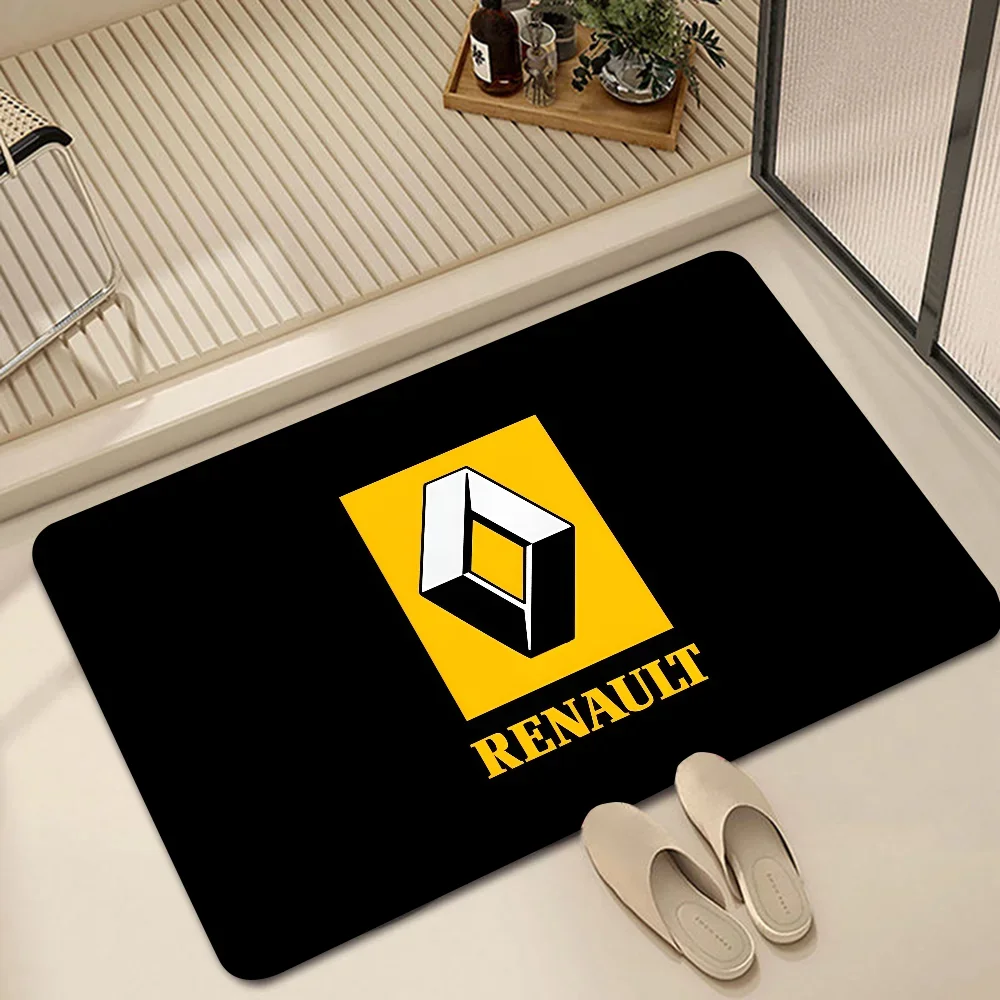 

1 шт., напольный коврик с логотипом Renaults, коврики для дома, ковер для ног, впитывающие коврики для ванной комнаты, противоскользящие коврики