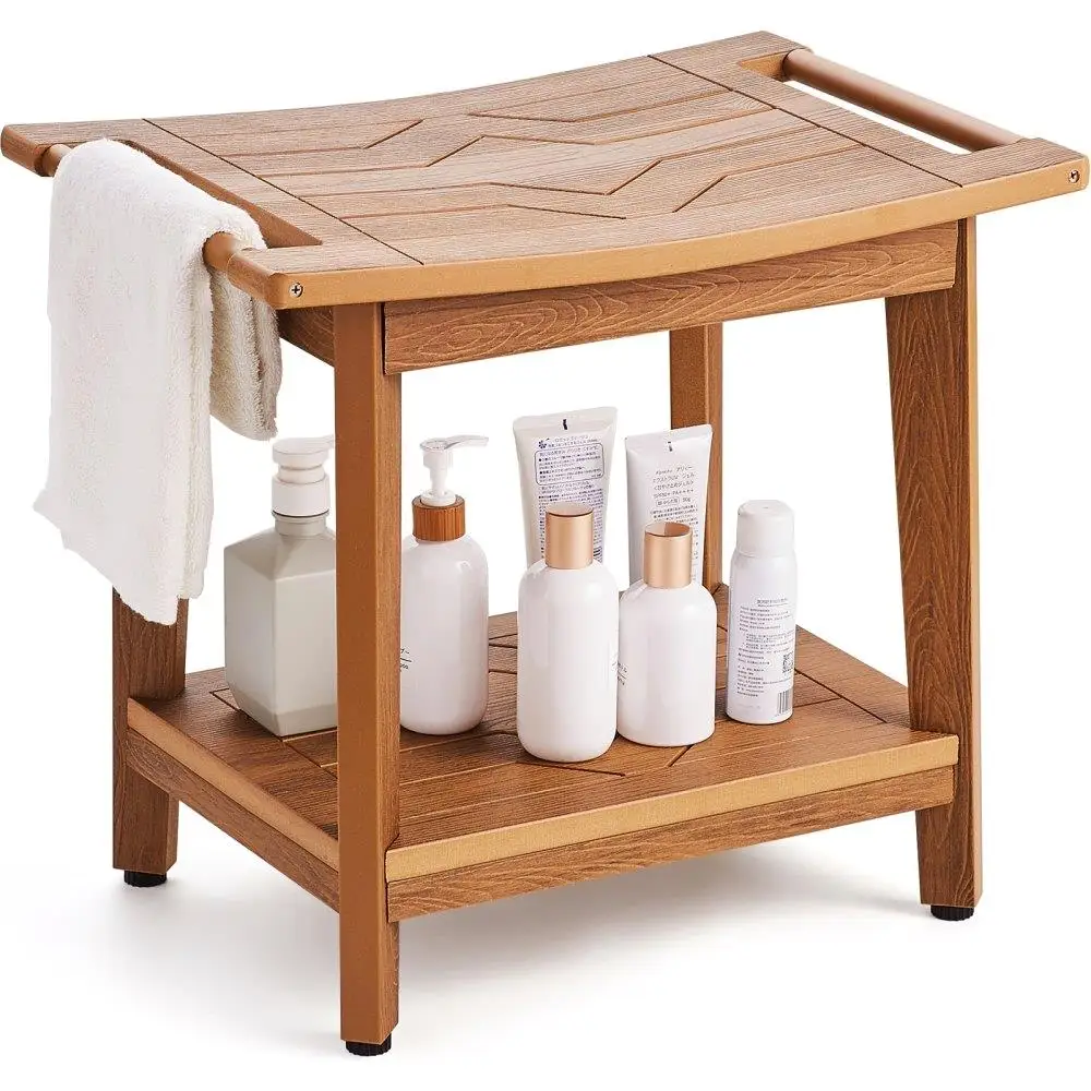 

Poly Lumber Shower Bench 21x14x18.5in Shower Stool Chair for bathroom