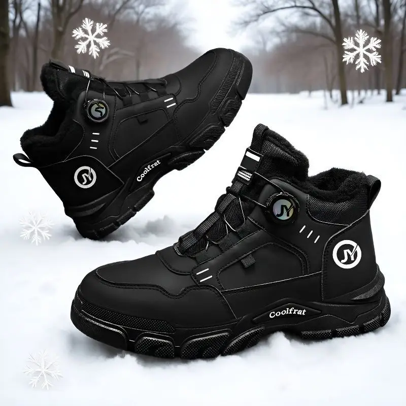 

Slip On Men's Winter Boots Work Boots Style Thermal Lined Snow Shoes Waterproof High Top Warm Slip Resistant