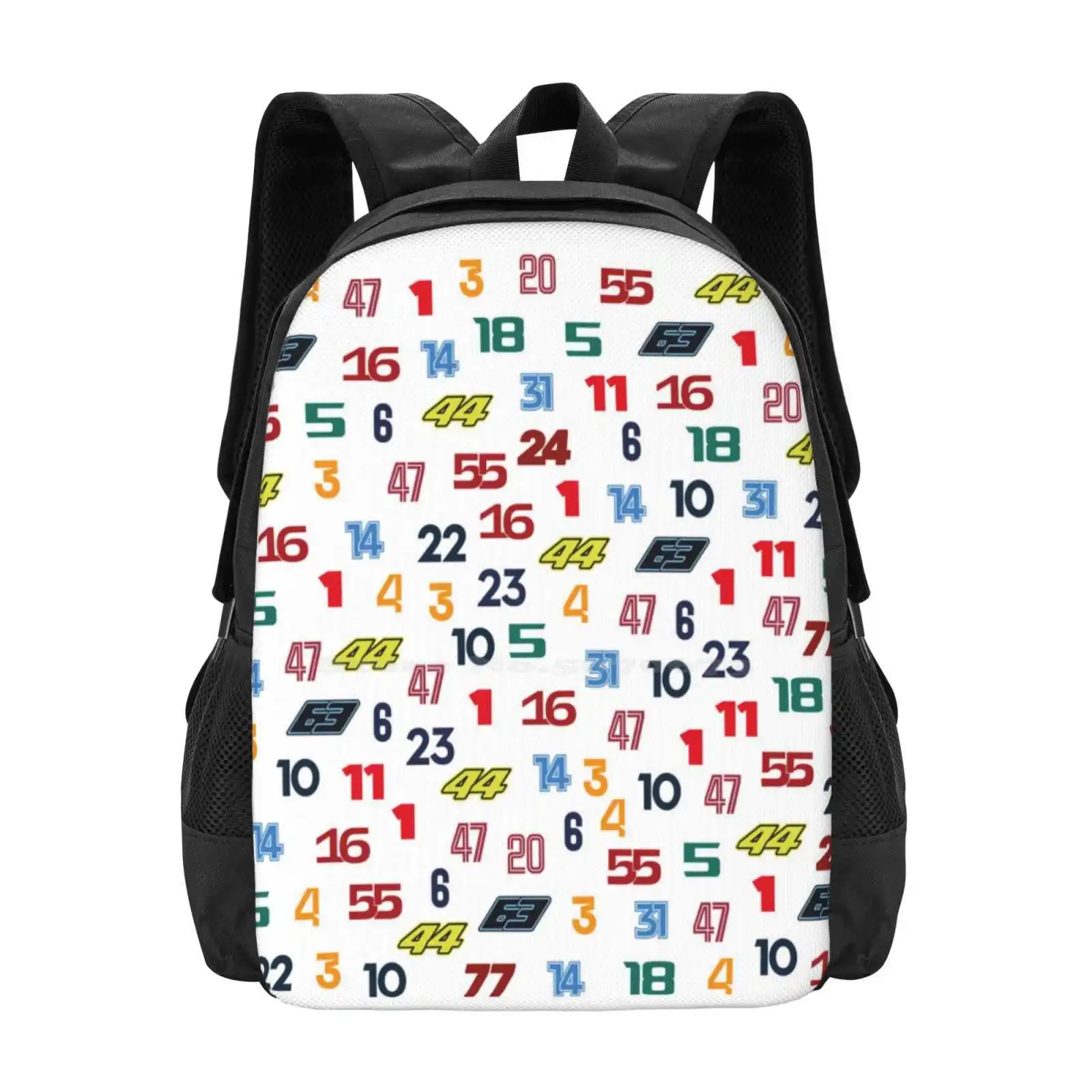 Drivers Numbers Pattern - 2022 Season Fashion Pattern Design Travel Laptop School Backpack Bag 2022 2022 2022 2022 2022 2022 202