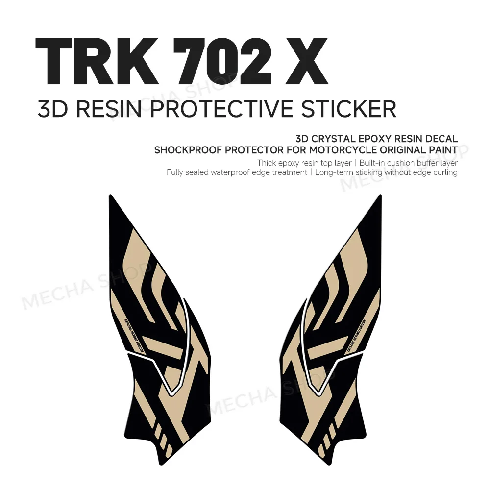 For Benelli TRK 702X 2023-2026 3D Resin Sticker Protection Motorcycle Accessories Tank Pad Kit