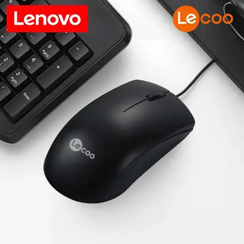 레노버 MS100 USB 유선 마우스, 3 단추 유선 마우스, 1000 DPI, 인체 공학적 디자인의 광학 컴퓨터 마우스