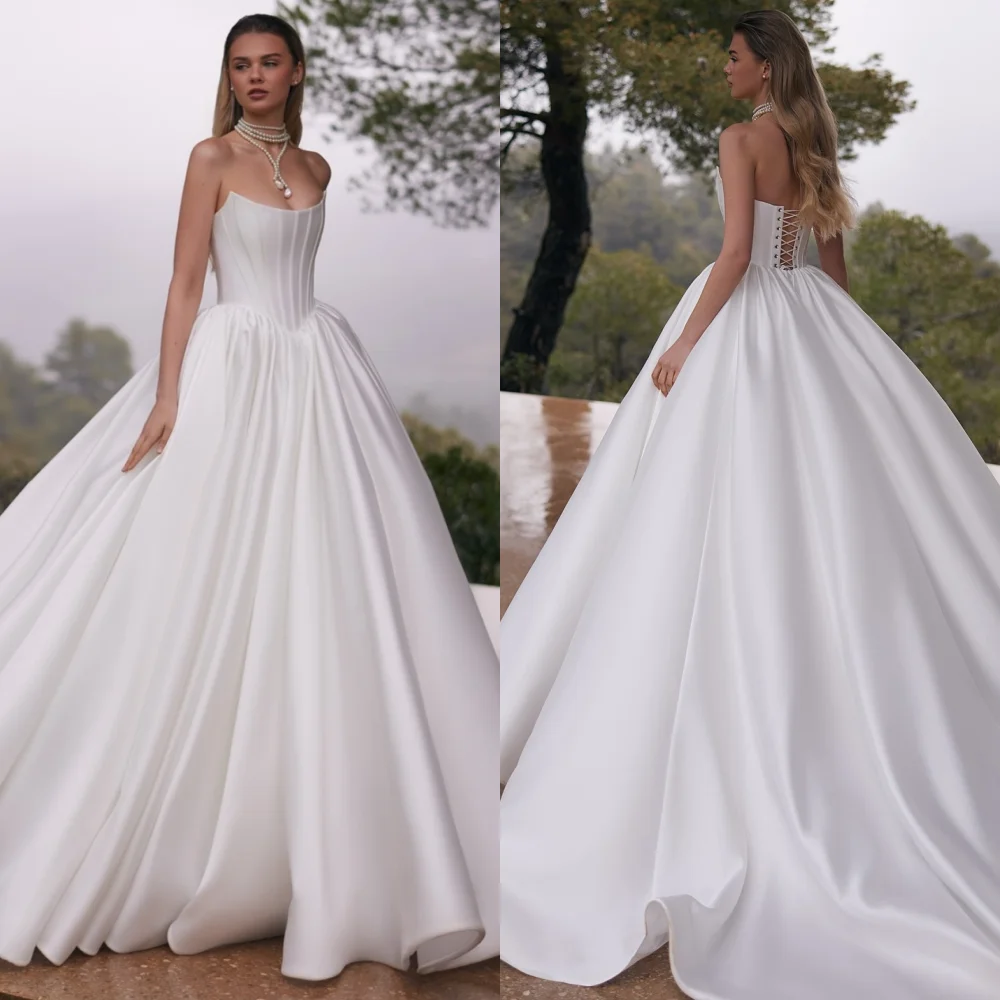 

Customized Modern Style Jersey Pleat A-line Strapless Long Dresses Bespoke Occasion Sizes Available Elegant