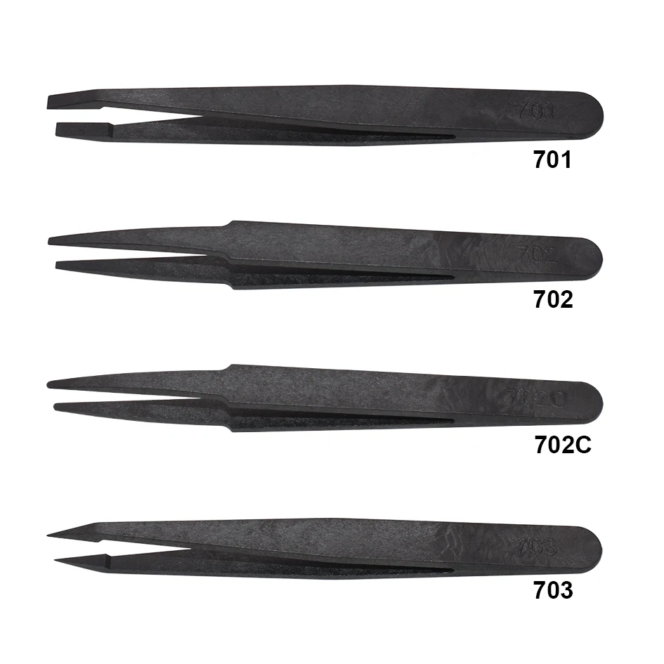 High Quality Plastic Black ESD Tweezers 93303 Anti Static Tweezers For Phone Electronic Repair Factory Price 1000pcs/lot