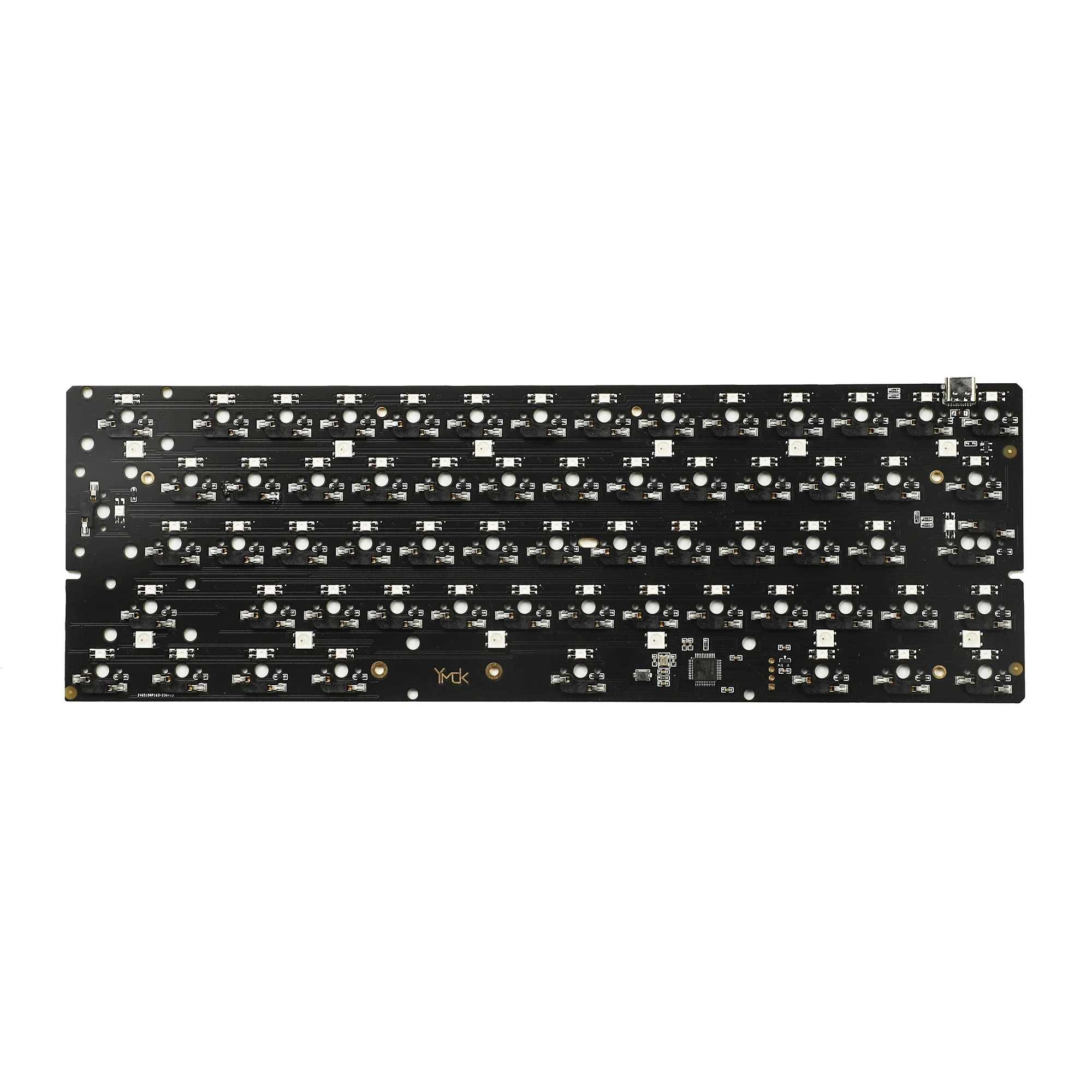 YMDK 60% ISO PCB RGB Hot Swap GH60 High Profile Anodized Aluminum CNC Case Plate PCB Kit For 60% GH60 Mechanical Keyboard