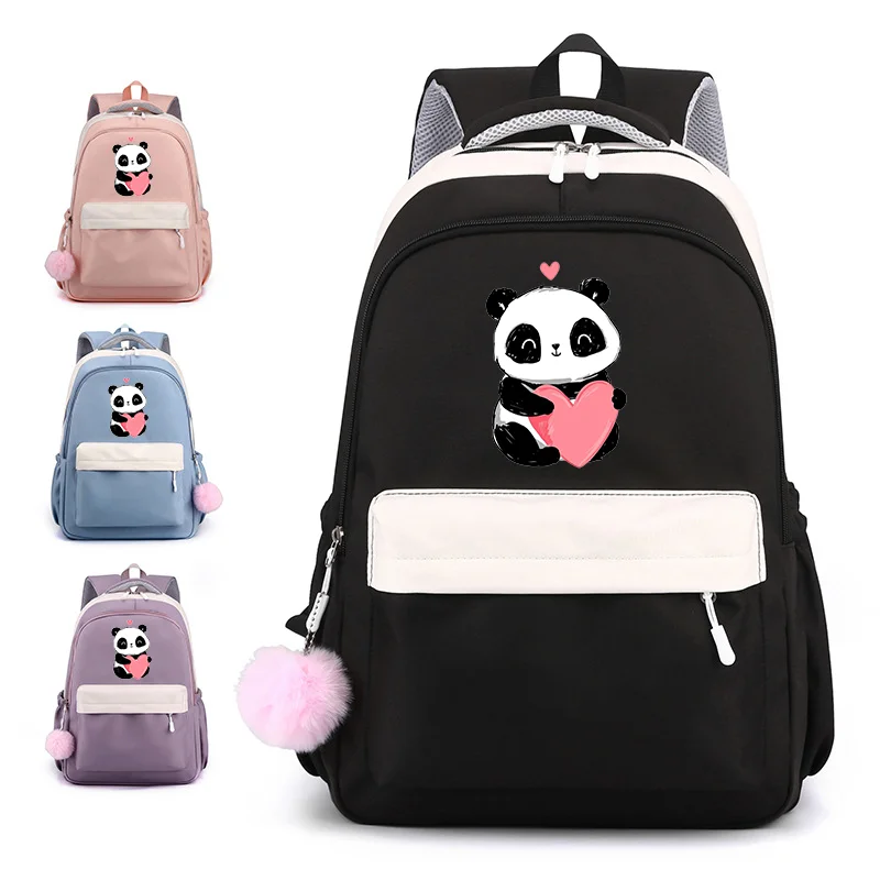 Neuer süßer Cartoon-Panda-Muster-Rucksack für Jungen und Mädchen, Schultasche, niedlicher Panda-Rucksack, große Kapazität