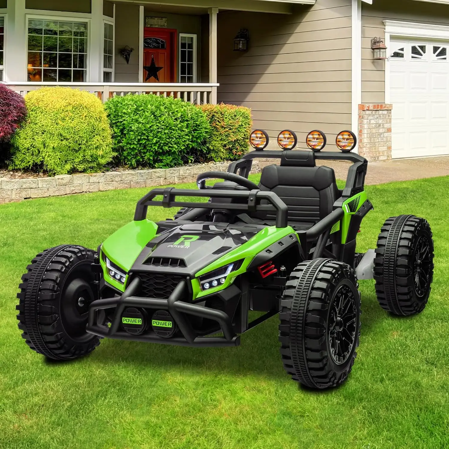 24V Kids Ride-On UTV Car Battery Powered 2 Seater Electric Vehicle with Remote Control 4-Wheel 2x200W Motors, LED Lights Music