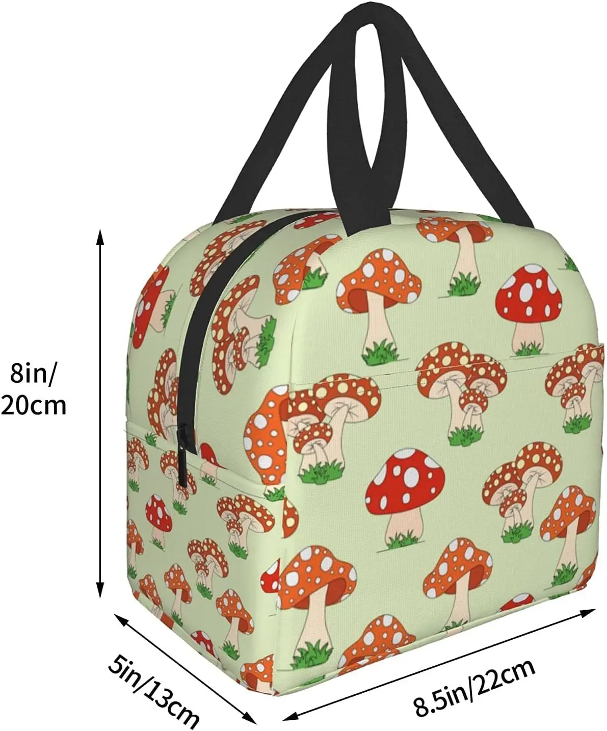 Tas makan siang wanita, kantung makan siang terisolasi jamur warna-warni lucu untuk wanita kotak makan siang dapat digunakan kembali untuk kerja kantor, sekolah, piknik, Pantai