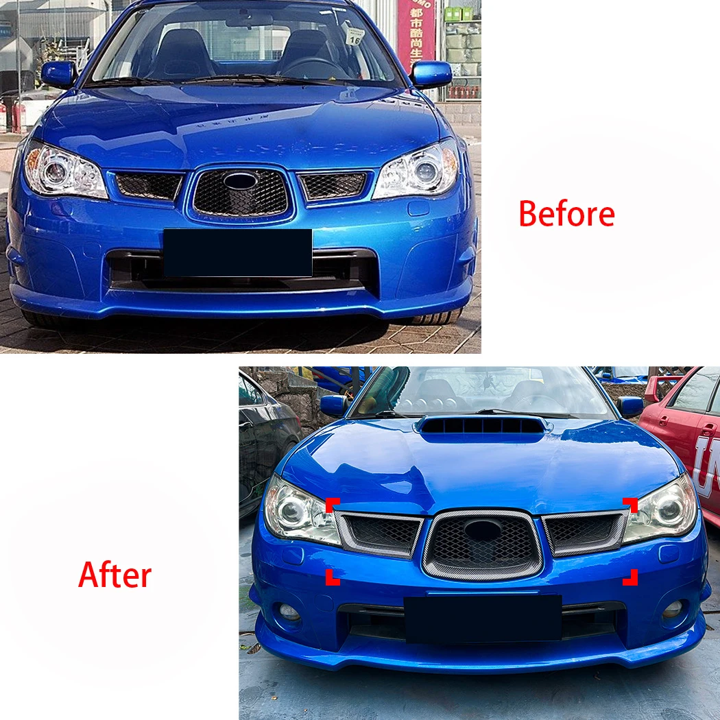 For Subaru Impreza WRX STI 9th Generation 2006-2007 ABS Car Front Grille Inlet Grill Hood Mesh Body Kit Tuning