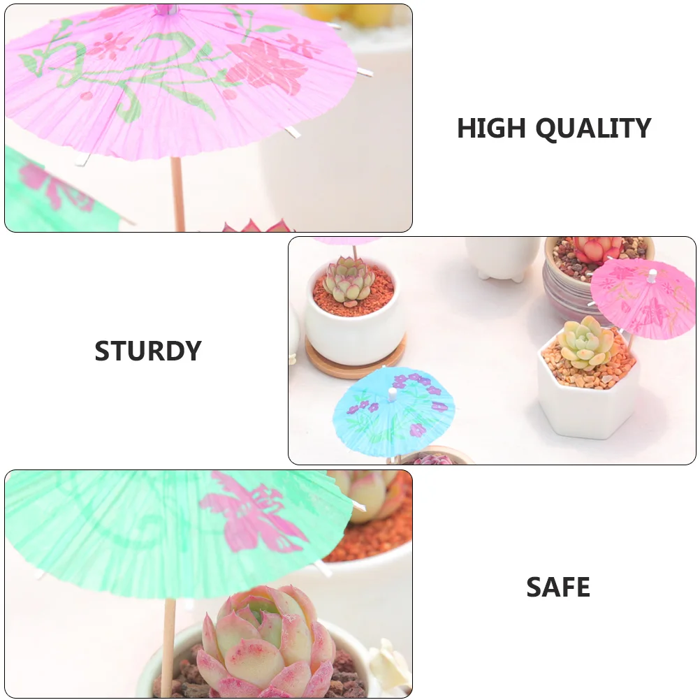 

30pcs Sunshade Umbrella Mini Chinese Umbrellas For Drink Topper Decorative Office Garden Micro Landscape Succulent Plants Decor