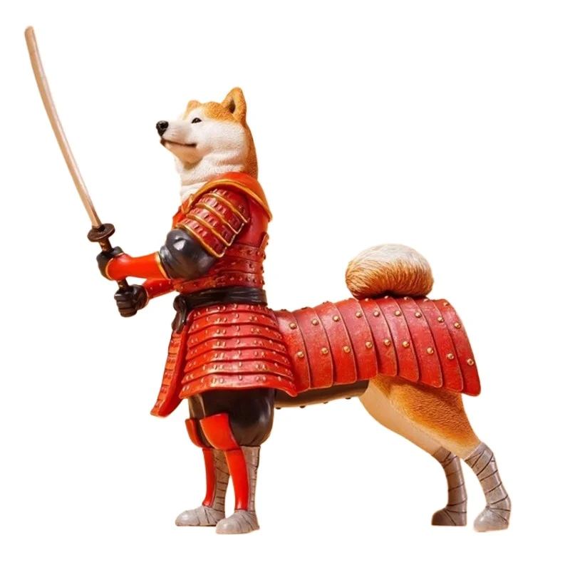 Samurai Shiba Inu Removable Deformation Armor Japanese Dog Tide Play Figure Model Tabletop Ornament