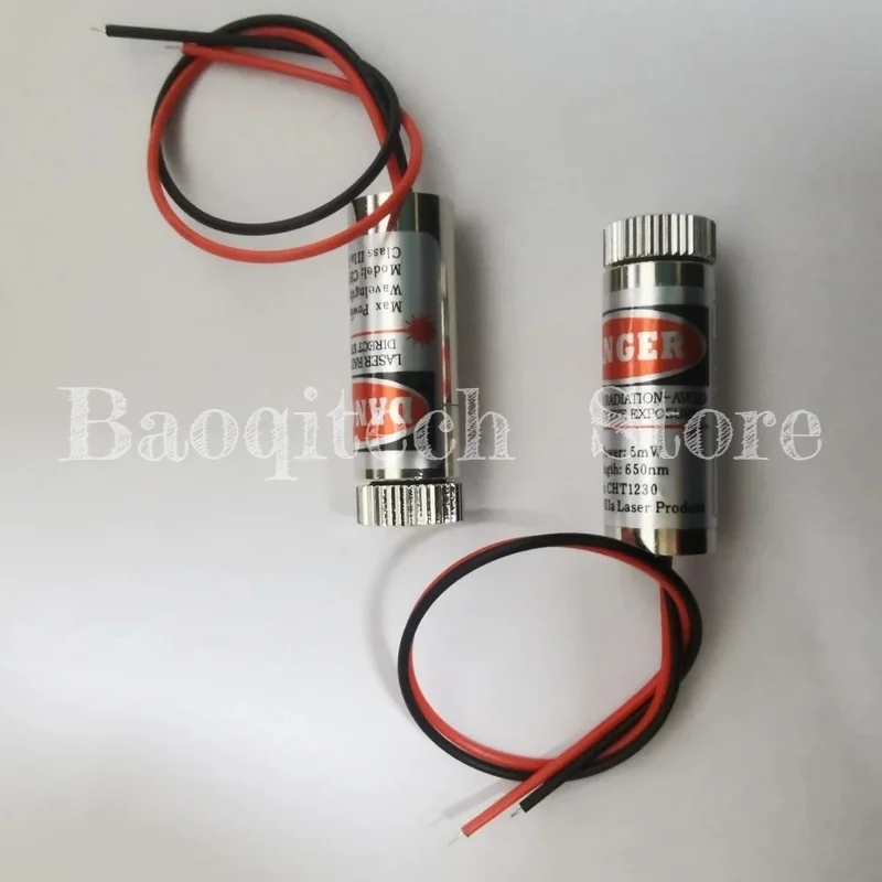 

12mm 5mw red laser module 650nm red laser head adjustable focal 3V-4.5V laser dot shaped cross