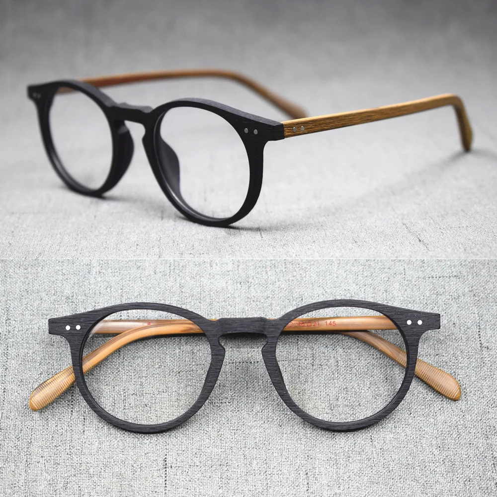 

Anti Blue Light Reading Glasses Male Vintage Optical Prescription Eyeglasses Frame Black Clear Round Myopia Glasses Mens Eyewear