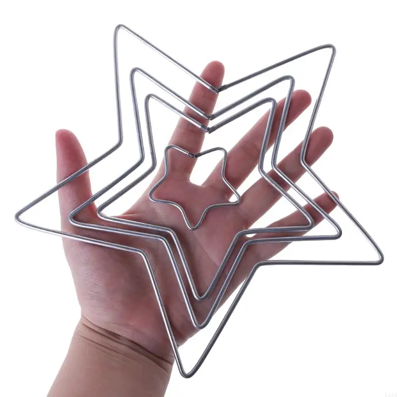 2025 NUEVO Star Ring Metal Macrame Rings Hoops Proyecto manualidades bricolaje para navidad Valentines