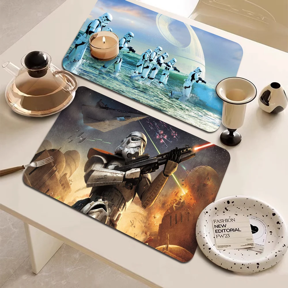 

Stars Wars Kitchen Tableware Dish Drying Mats Desk Drain Pad Heat Resistant Counter Top Mat Non-slip Draining Placemat