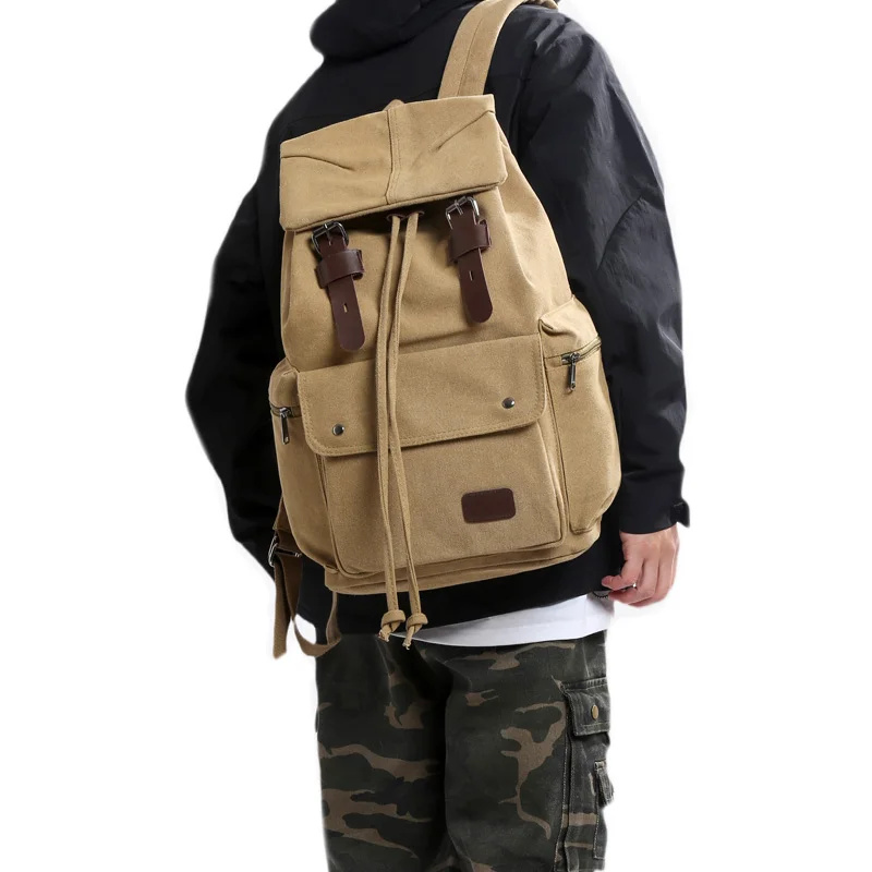 

Retro Casual Street Fashion Canvas Backpack, Personalized Simple Student School Bag, Outdoor Travel Backpack