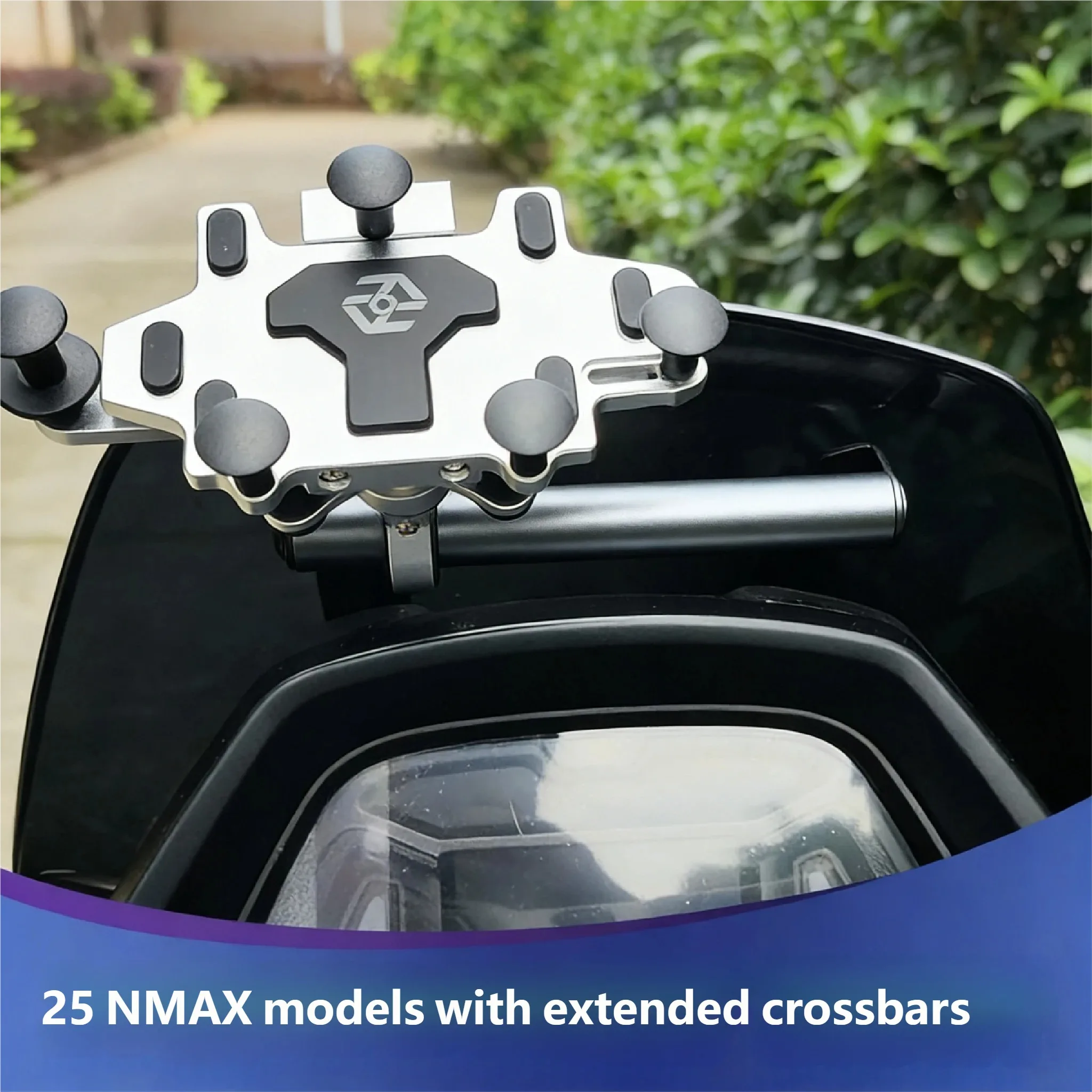 For Yamaha NMAX155 2025 Scooter Front Expansion Bar Shockproof Phone Holder GPS Navigation Bracket Complete Kit for Motorcycle