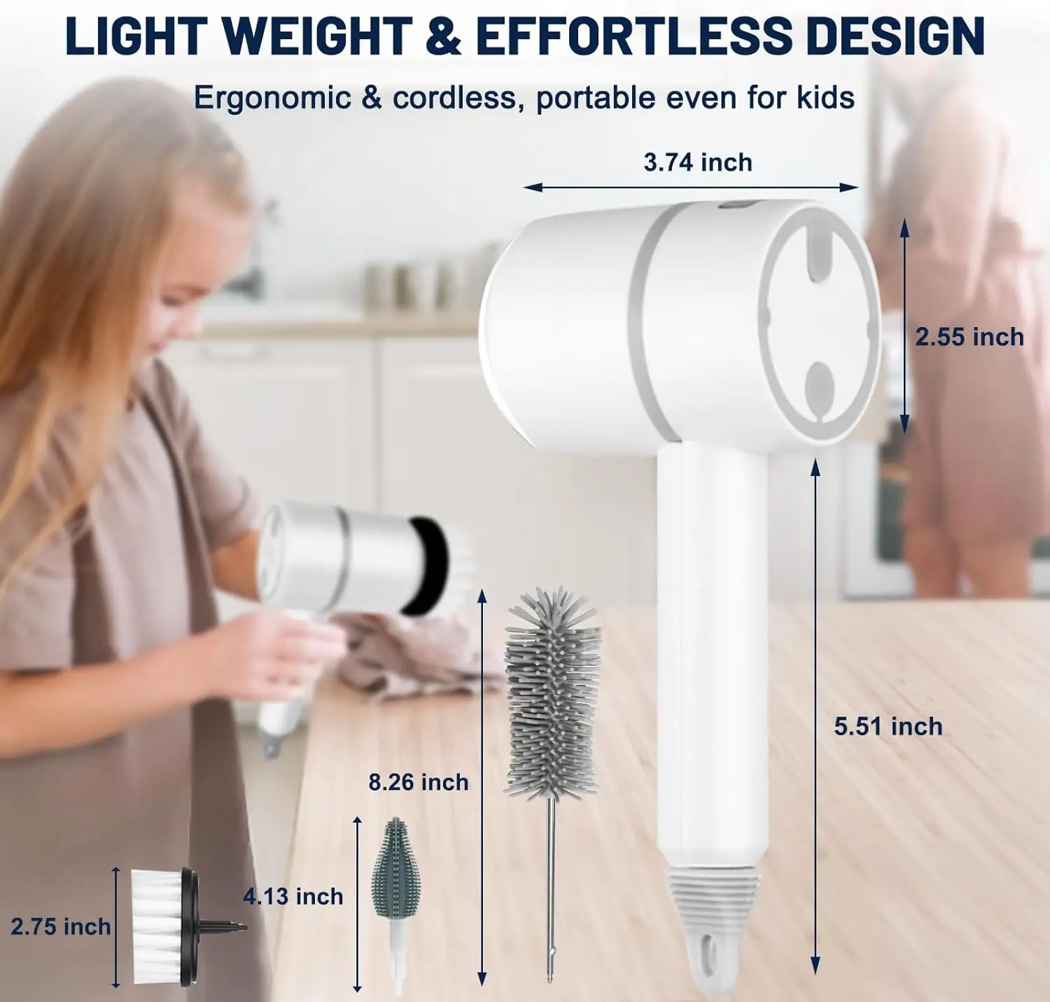 فرشاة تنظيف كهربائية شديدة التحمل ، جهاز غسيل دوار محمول باليد ، صديق كهربائي أوتوماتيكي محمول باليد ، بطارية استحمام Cle ، دورة في الدقيقة