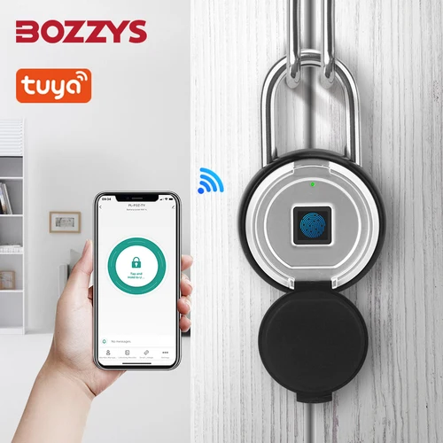 Imagen 1 del producto BOZZYS cerradura inteligente Bluetooth APP Control IP55 impermeable recargable para equipaje gimnasio Oficina candado antirrobo de aleación de Zinc