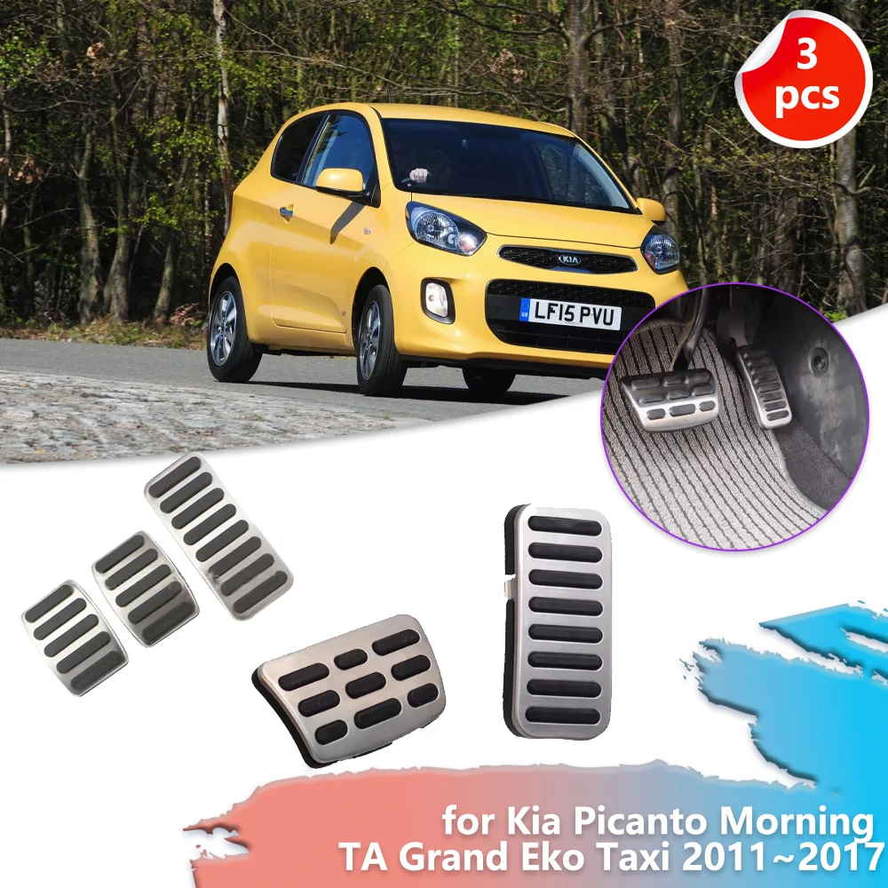 Pedal de freno de Gas para coche, reposapiés antideslizante de goma para Kia Picanto Morning TA Grand Eko Taxi 2011 ~ 2017 2012, 2013 2014 2015 2016 accesorios de almohadilla de cubierta de pie