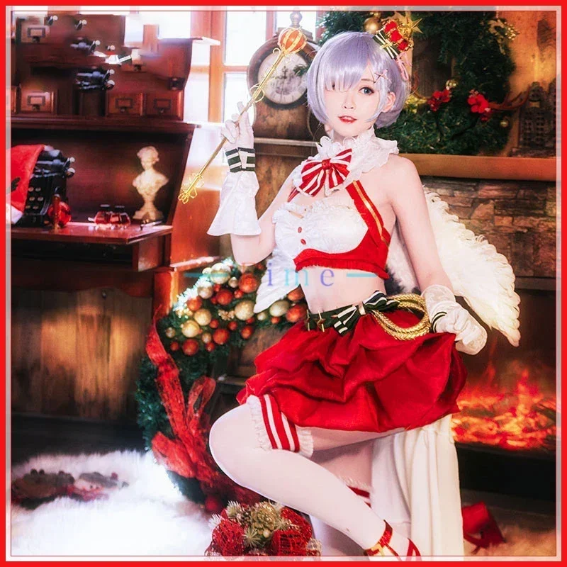 Anime Re: Life a Different World from Zero Rem Christmas Dress Women Cuate Cosplay Costume Halloween Carnival Unforms Fancy Suit