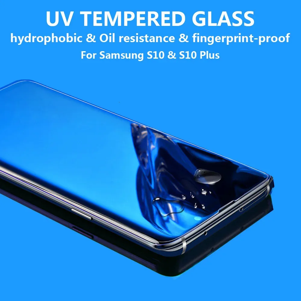 10D UV نانو السائل الغراء الكامل الزجاج المقسى لسامسونج غالاكسي S7 EDGE S8 S9 S9 S10 PLUS نوت 8 9 غطاء كامل حامي الشاشة