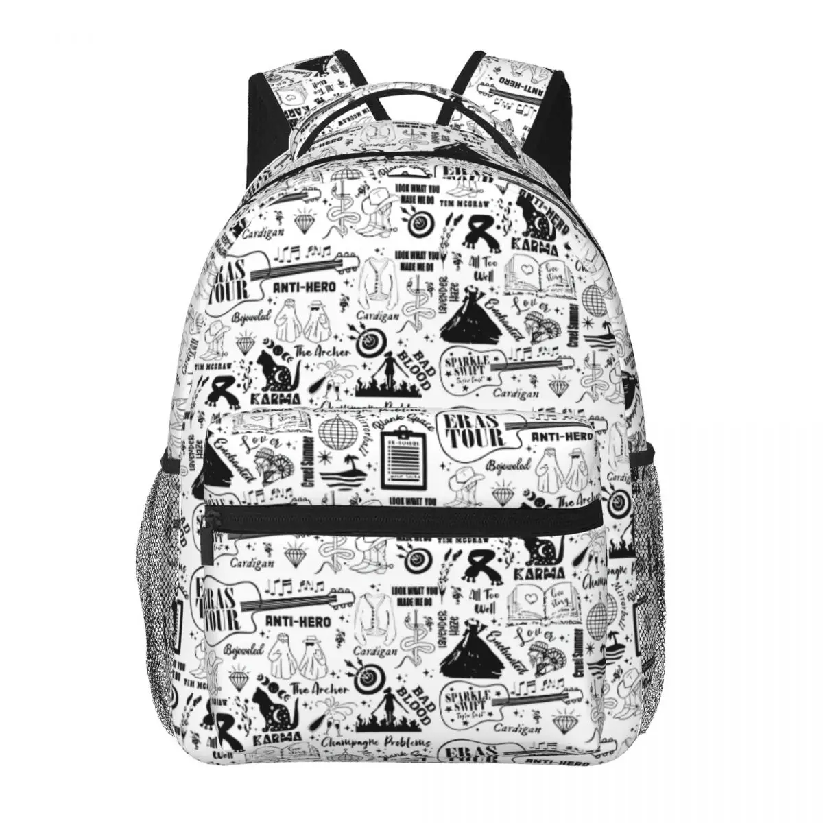Taylor-Eras Tour - Pattern Doodle For Girls Boys Large Capacity Student Backpack Lightweight waterproof Backpack 17in