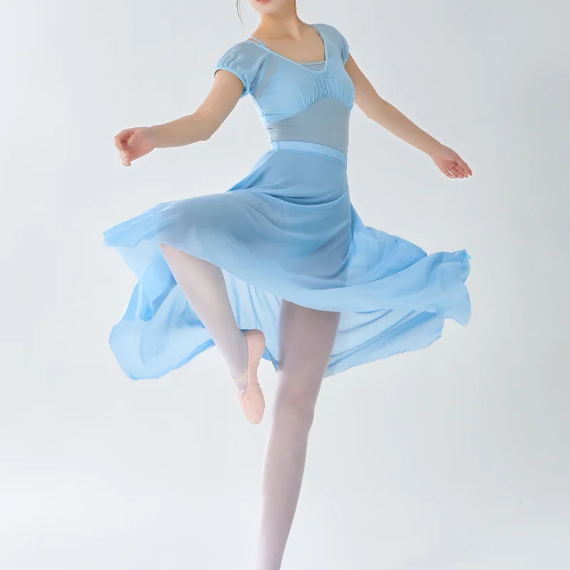 Ballet Skirt Adult Women Middle Mesh Skirt Dance Tulle Skirt Ballet Exercise Clothing Chiffon Skirts Black Stage Costume Women