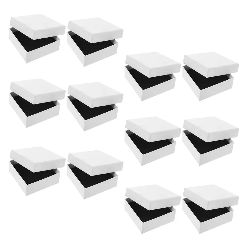 

12pcs Jewelry Box Wedding Ring Packaging Storage Container For Necklaces Earrings Bracelets Bulk Mini Gift Boxes Wholesale