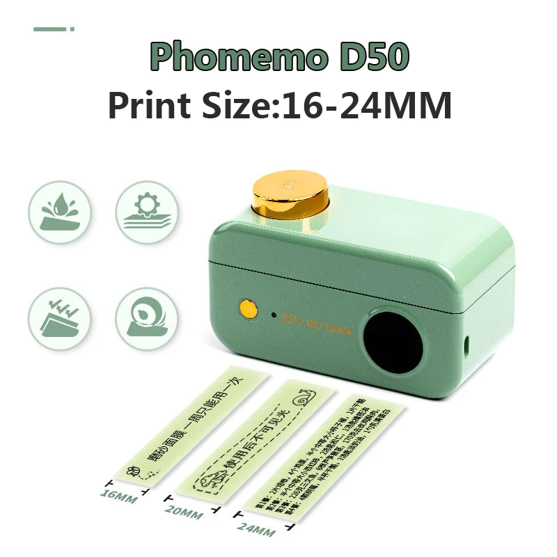 

Phomemo D50 Mini Label Printer Wireless Bluetooth Label Printer Portable Pocket Label Printer