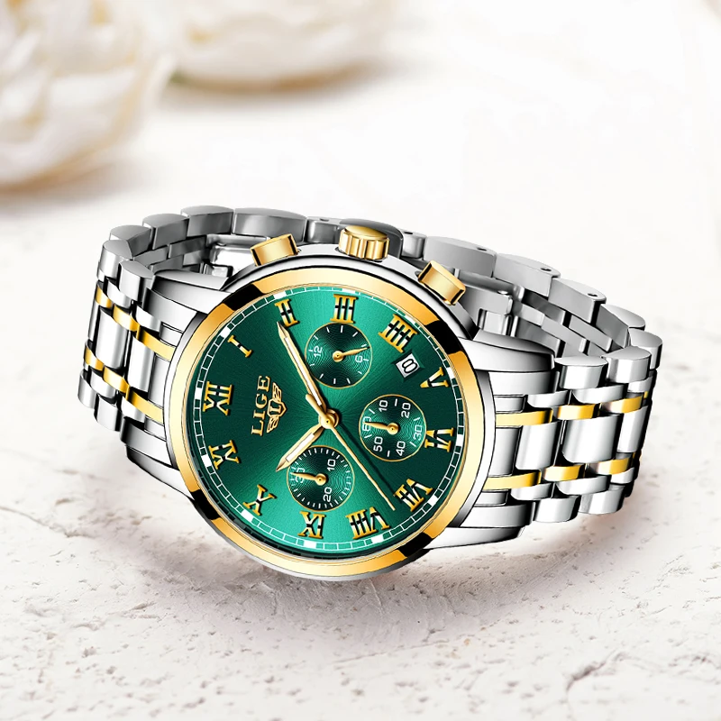 LIGE New Fashion Women Watches Ladies Top Brand Luxury Ladies Bracelet Watches Auto Date Waterproof Quartz Watches for Women+Box