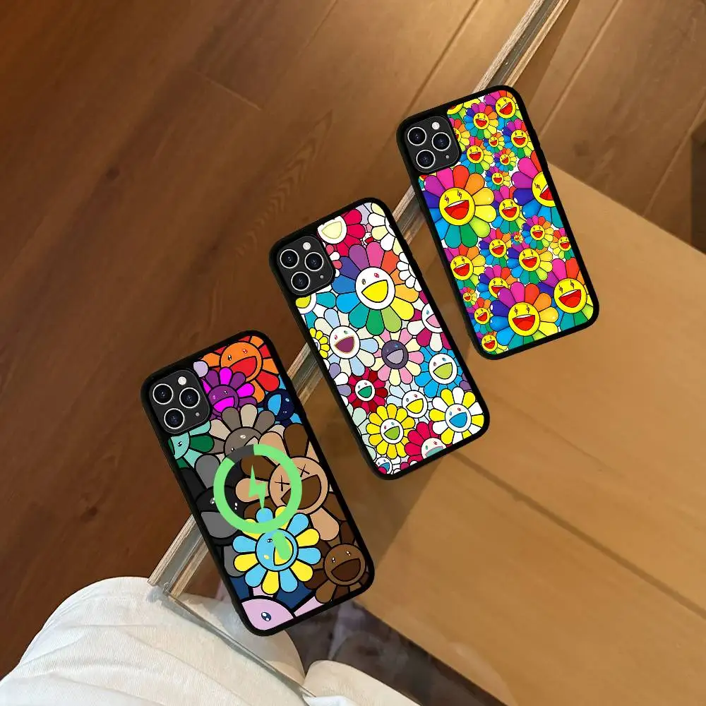 

Japanese Artisti M-murakami T-takash For Magesafe Magnetic Wireless Phone Case For IPhone 17 Pro Max Air 13 12 Mini 16 15 14 11