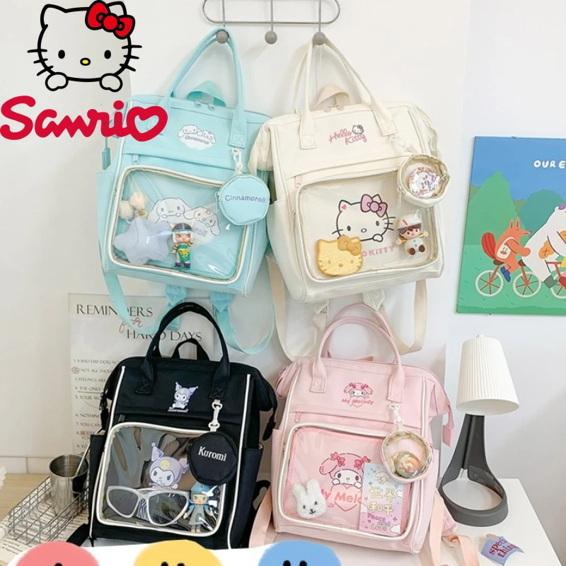 

2025 Новый студенческий рюкзак, модный женский рюкзак высокого качества, однотонный универсальный дорожный рюкзак для девочек с героями мультфильмов