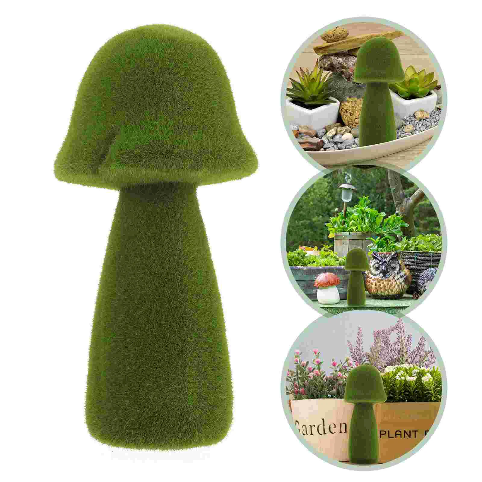 Fungo simulato muschio foresta serie matrimonio hotel decorazione finestra ornamenti (piccolo fungo verde) velluto