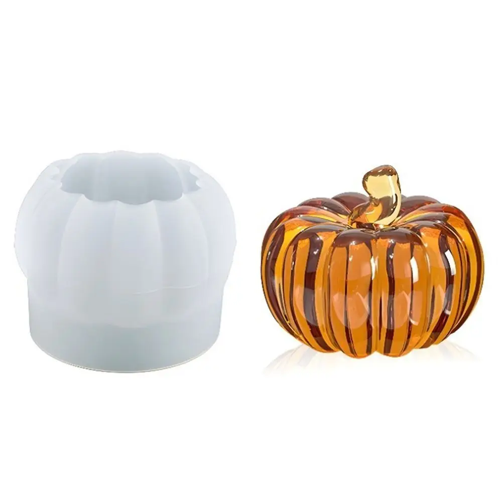 Gypsum Silicone Pumpkin Candle Mold white Smooth Pumpkin Mould 3D Pumpkin Soap Mold Home Decoration