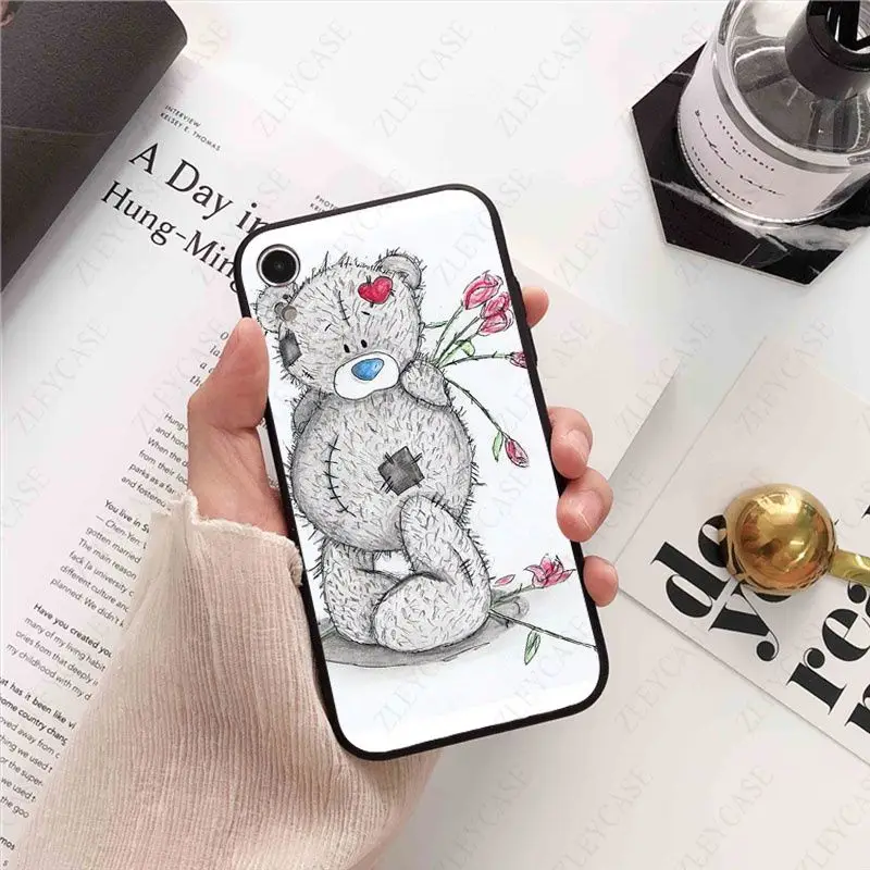 Lovely teddy bear soft phone cover for iPhone 15Pro 16pro 13PRO max 7 8 XR 14plus 11pro 12pro max 13mini SE 2020 cases coque