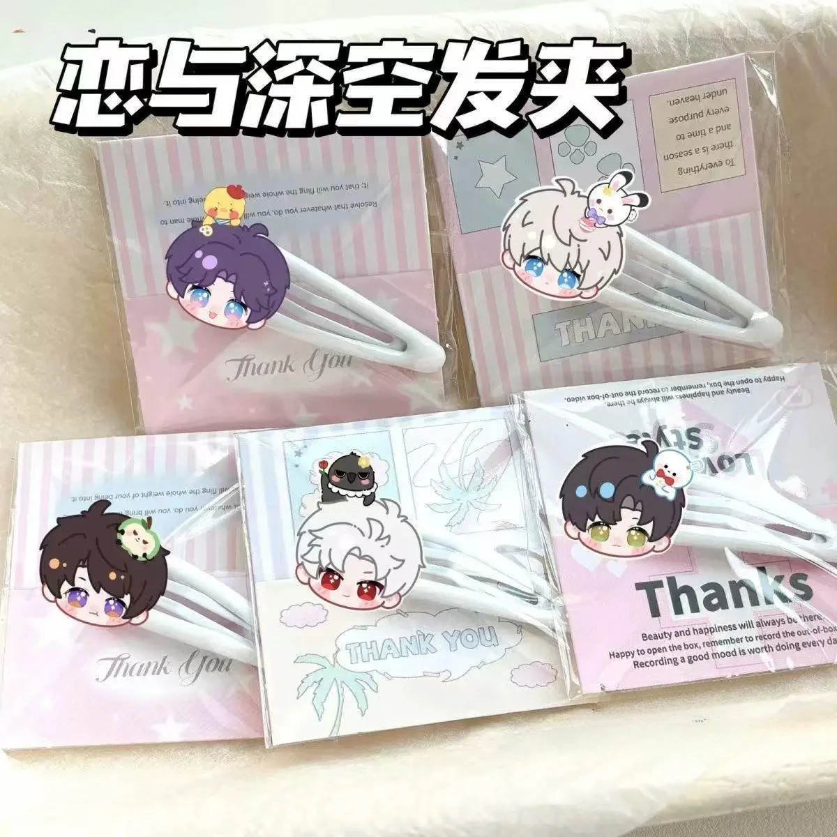 Caleb Cute Cartoon Hair Clips Love and Deepspace Hair accessories Xavier Zayne Rafayel Sylus Cute Forehead Side Bang Hairpin
